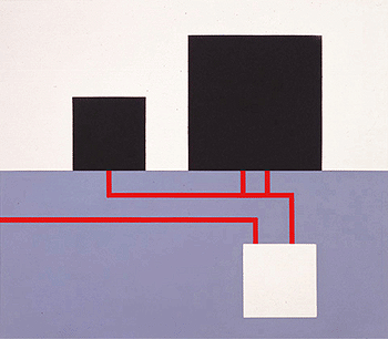 Two Cells with a Conduit & Underground Chamber, 1983, Peter Halley